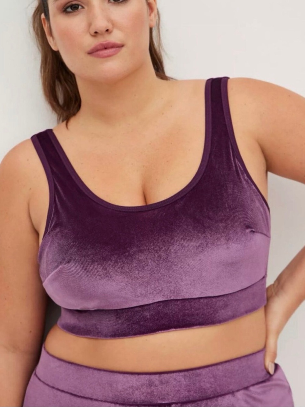 torrid Plum Velvet Scoop Bralette - Deep Purple